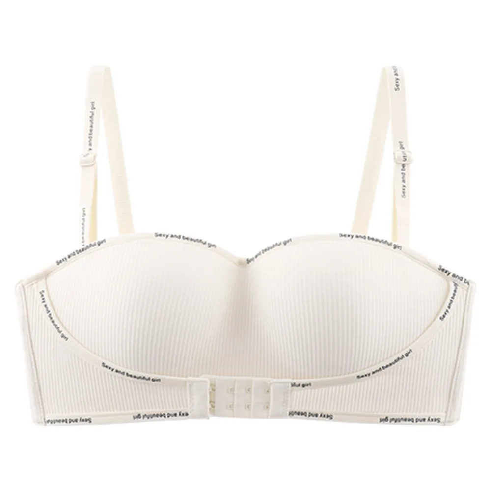 

Front Button Wireless Deep V Bra Letter Shockproof Seamless Bra for Women Anti-sagging Close-fitting Push Up Underwear Girls