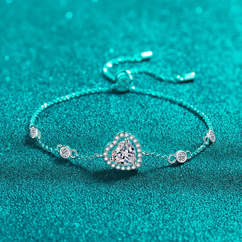 

Apaison Sparkling Moissanite Tennis Bracelets For Women - 925 Sterling Silver Chain Bracelet Valentine's Day Party Jewelry Gift