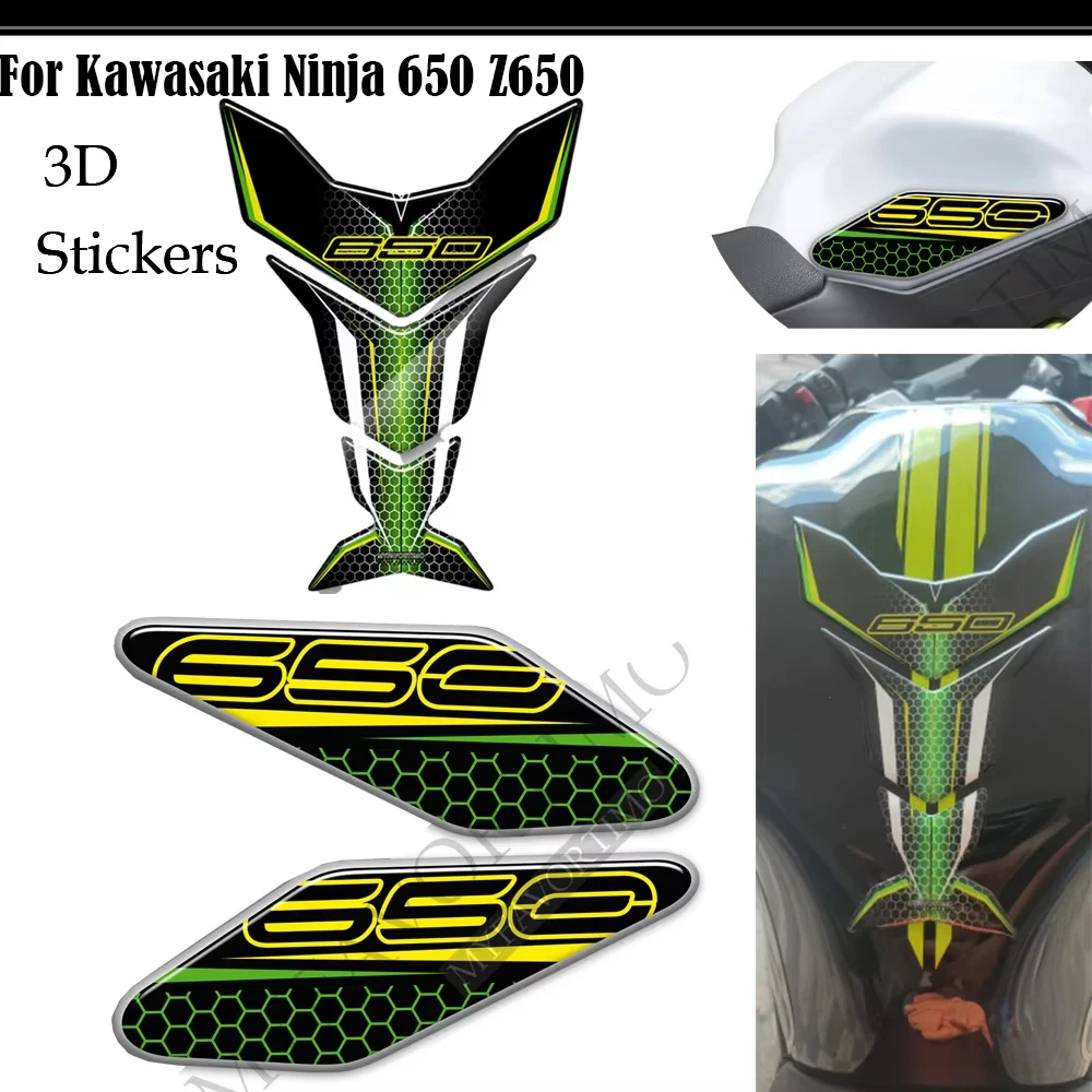 

Motorcycle For Kawasaki Ninja 650 Z Z650 Tank Pad Side Grips Gas Fuel Oil Kit Knee Fairing Fender Protector Stickers 2018-2021