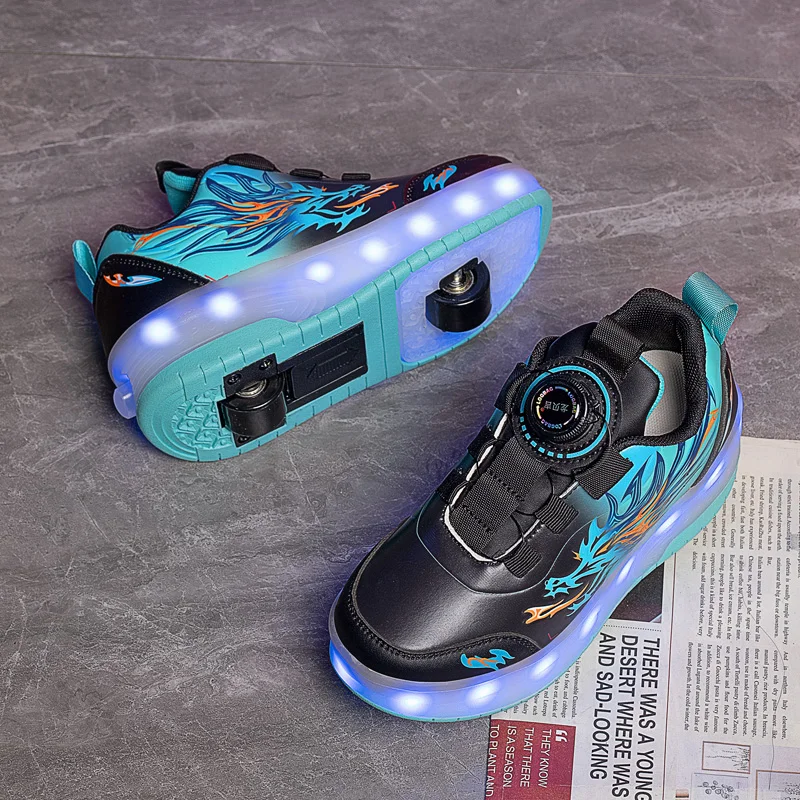 

Boys' Qinglong Heelys: Light-Up Roller Skates for Elementary Students (2-Wheel Retractable)
