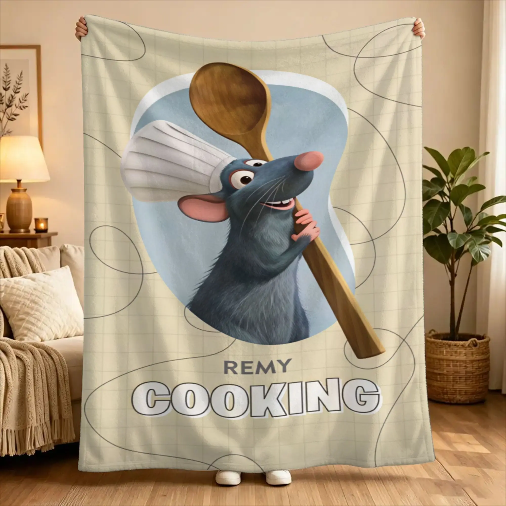 Ratatouille Blanket Anyone Can Cook  Warm Soft Novelty Plush Bedding Throws For Bedroom Travel Flannel Bedspread Bed Cover
