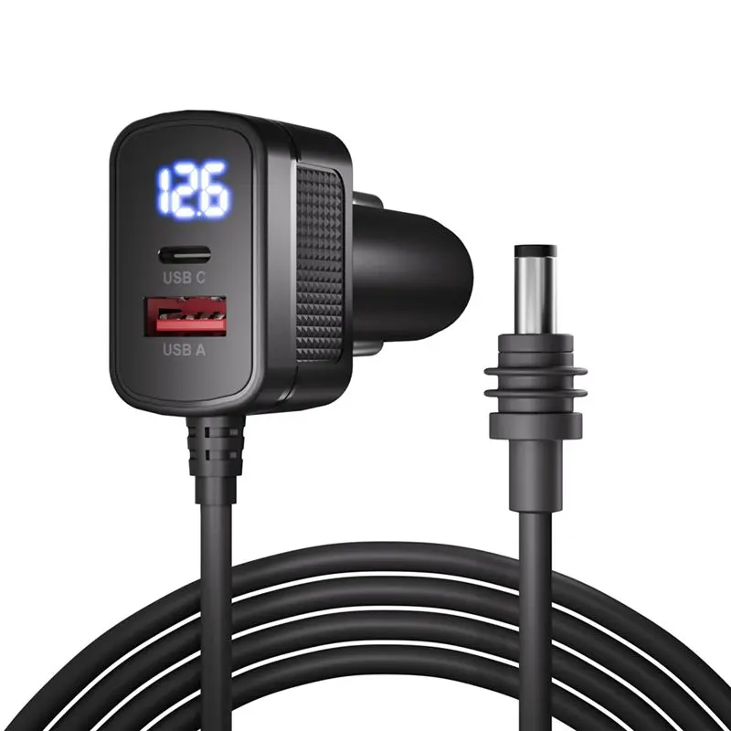 Superior-For Starlink Mini Power Cable 100W 12V-24V Cigarrete Lighter Adapter To DC Power Cable With USB Type-C Port &Voltmeter