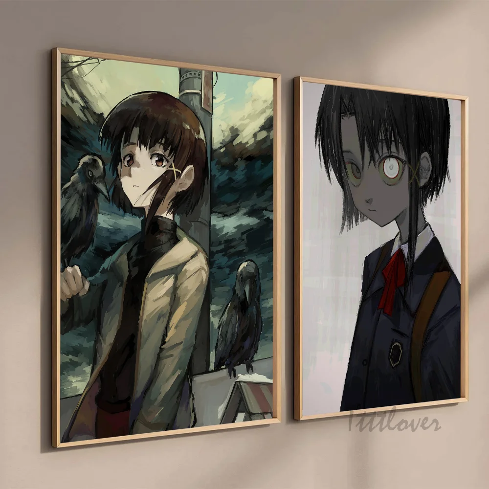 Serial Experiments Lain Anime Poster Stickers Art Wall Murals Decor Game Room Decor Gifts HD Painting