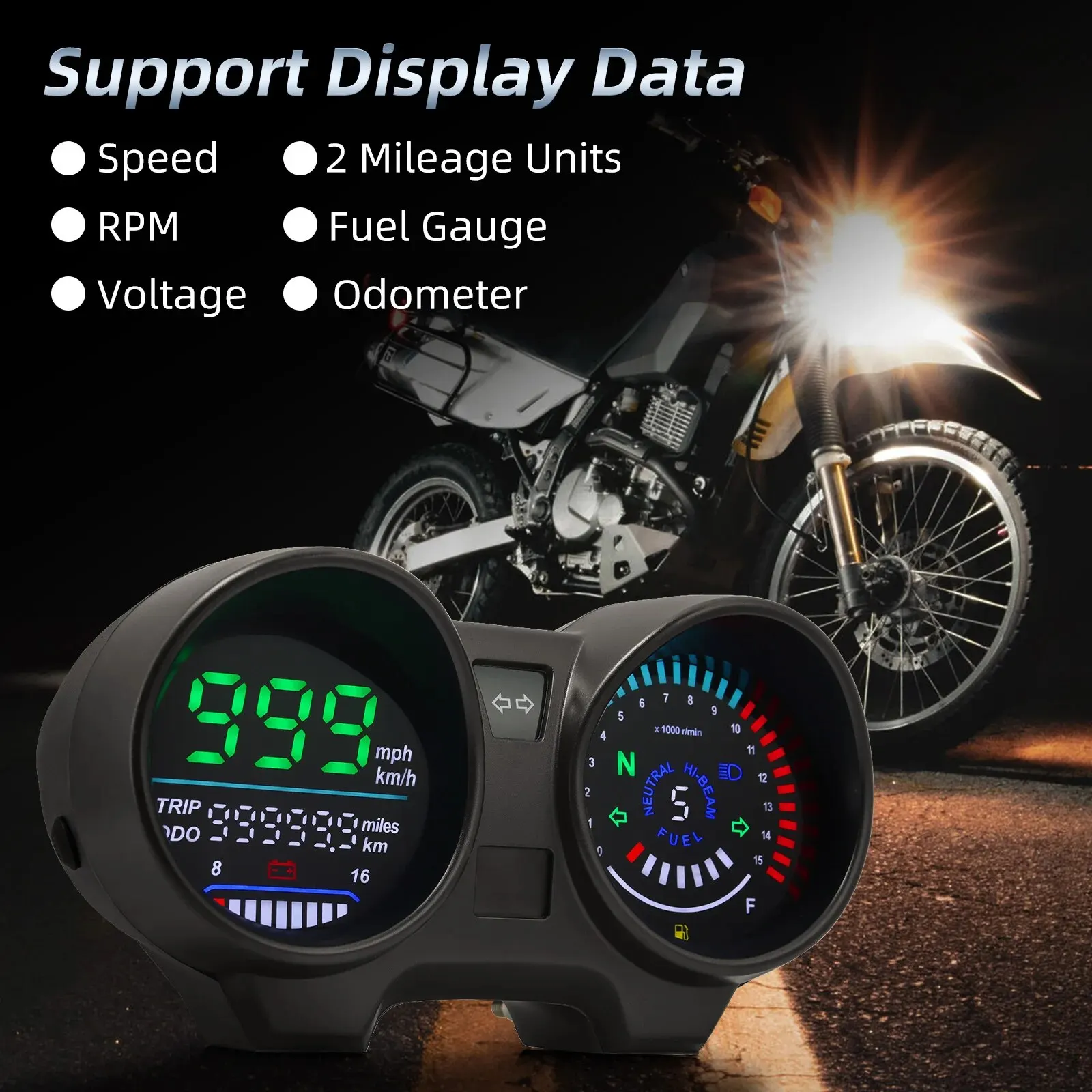 LED digitální přístrojová deska motocykl klínový řemen pro CG125 RPM měřič moto dashboad digitální panel pro titáni 150 Honda CG150 fan150