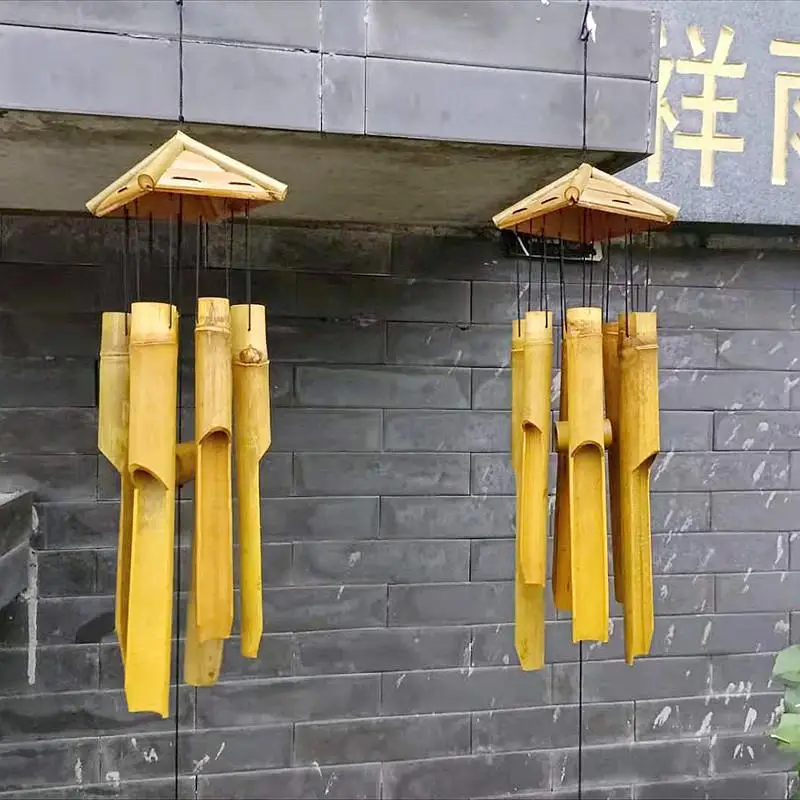 1Pc Yoga Meditation Chord Wind Chime Chinese Style Bamboo Home Living Room Garden Vintage Hanging Decorative Wind Chime