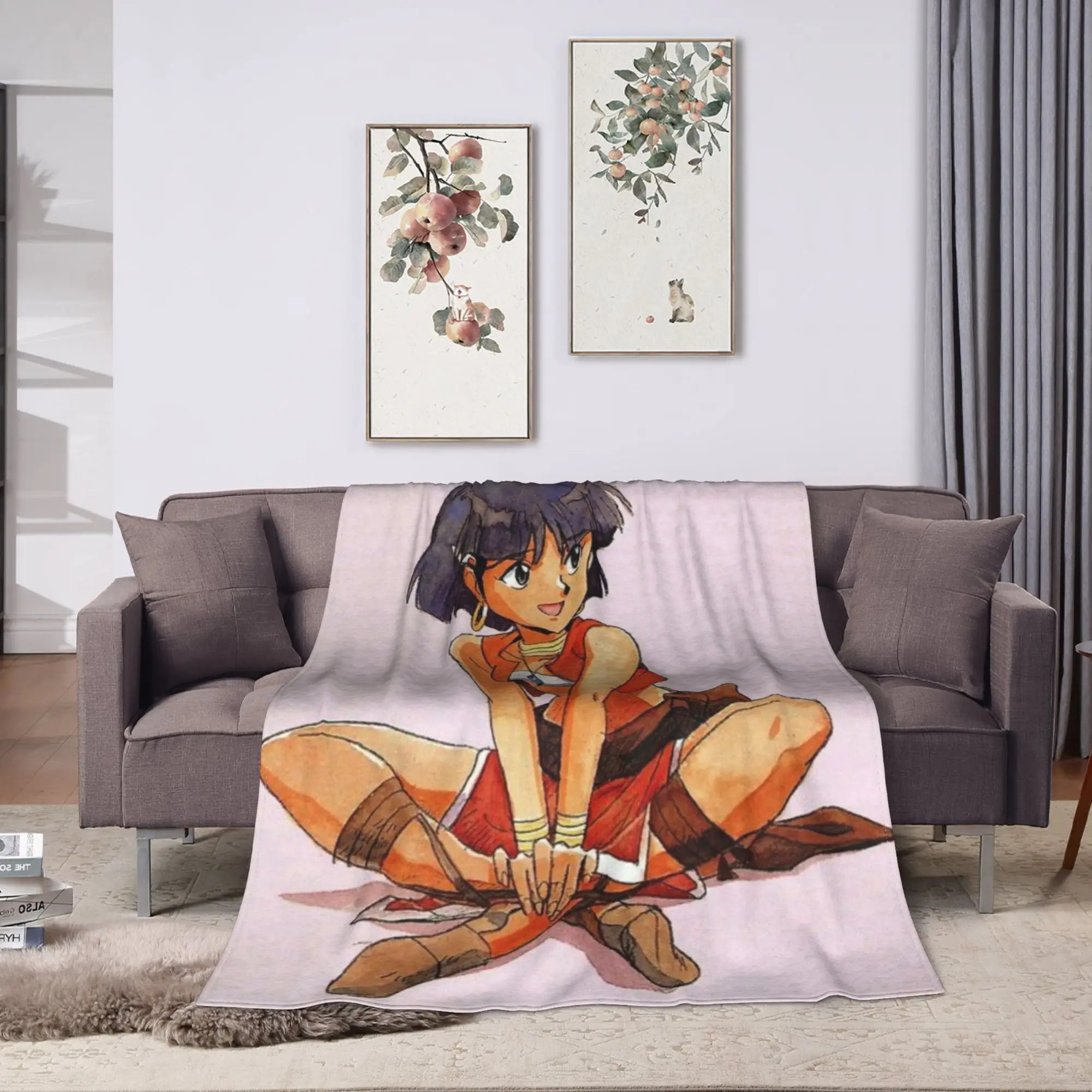 Warm Blanket Plane Travel Nadia Animation Throw Blanket Aesthetic  Bedspread For Chair Sofa Bed