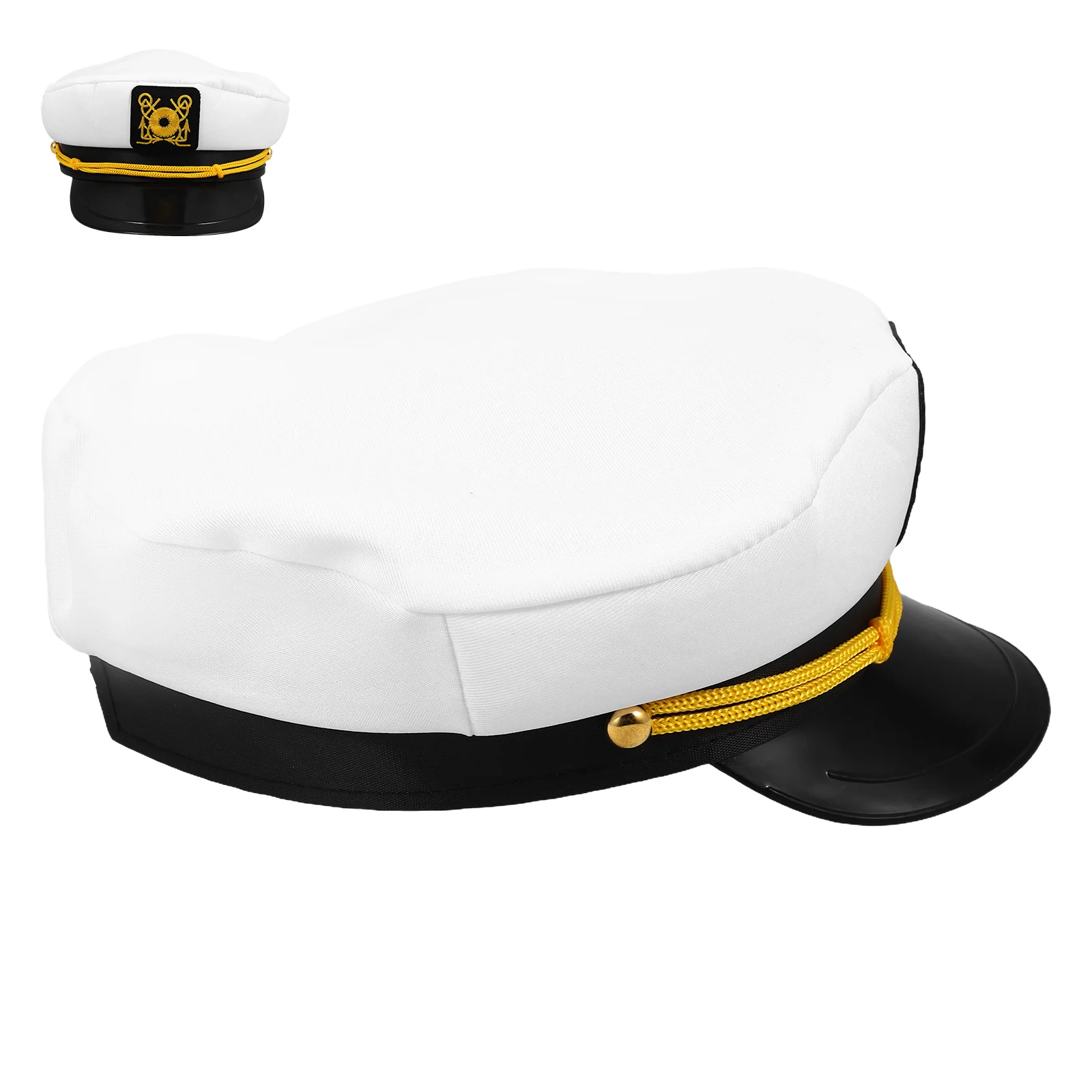 

Fashionable White Sailor Hat Men Women Adjustable Navy Cap Sun Protection Yacht Captain Costume Outdoor Event Hats