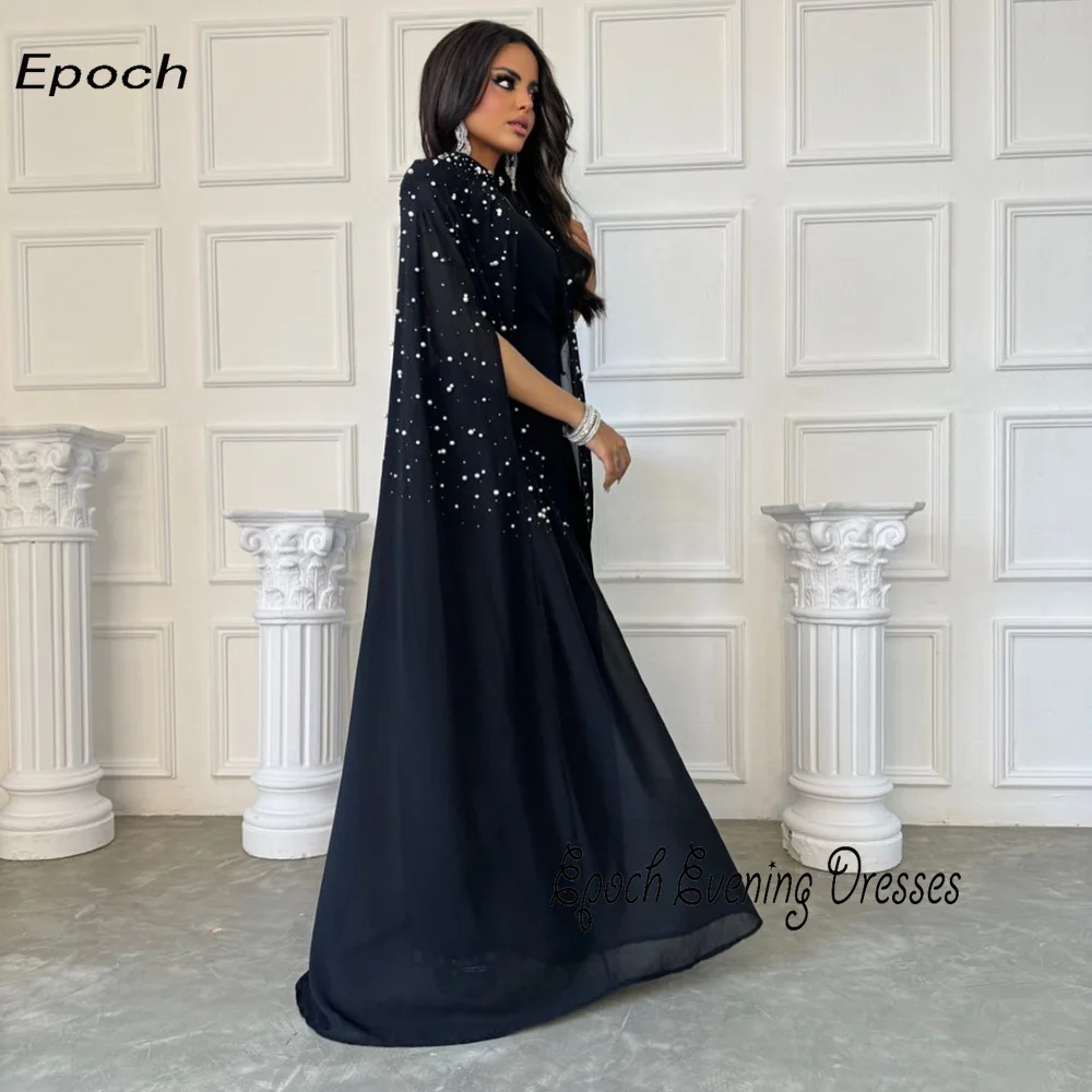 Epoch Chiffon Long Evening Dress Straight فساتين مناسبة رسمية Elegant Strapless Pearls Cocktail Prom Gown For Sexy Women 2024