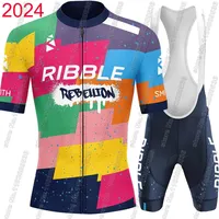 Ribble Rebellion Cycling Jersey 2025 Team Set Summer Spain Men Clothing Road Bike Shirts Suit Bicycle Bib Shorts MTB Wear Ropa