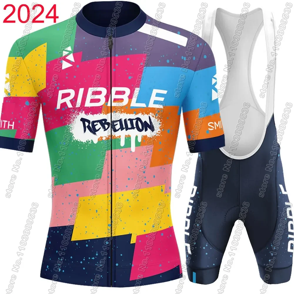 Ribble Rebellion Cycling Jersey 2025 Team Set Summer Spain Men Clothing Road Bike Shirts Suit Bicycle Bib Shorts MTB Wear Ropa