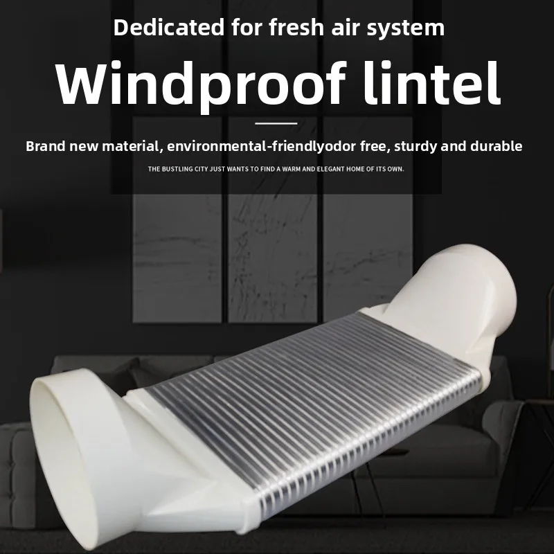 Fresh Air Flat Pipe Lintel Range Hood, Smoke Pipe, Flue Exhaust Hose, Exhaust Pipe, Pipe Embedded Purifier, Ventilation Fan