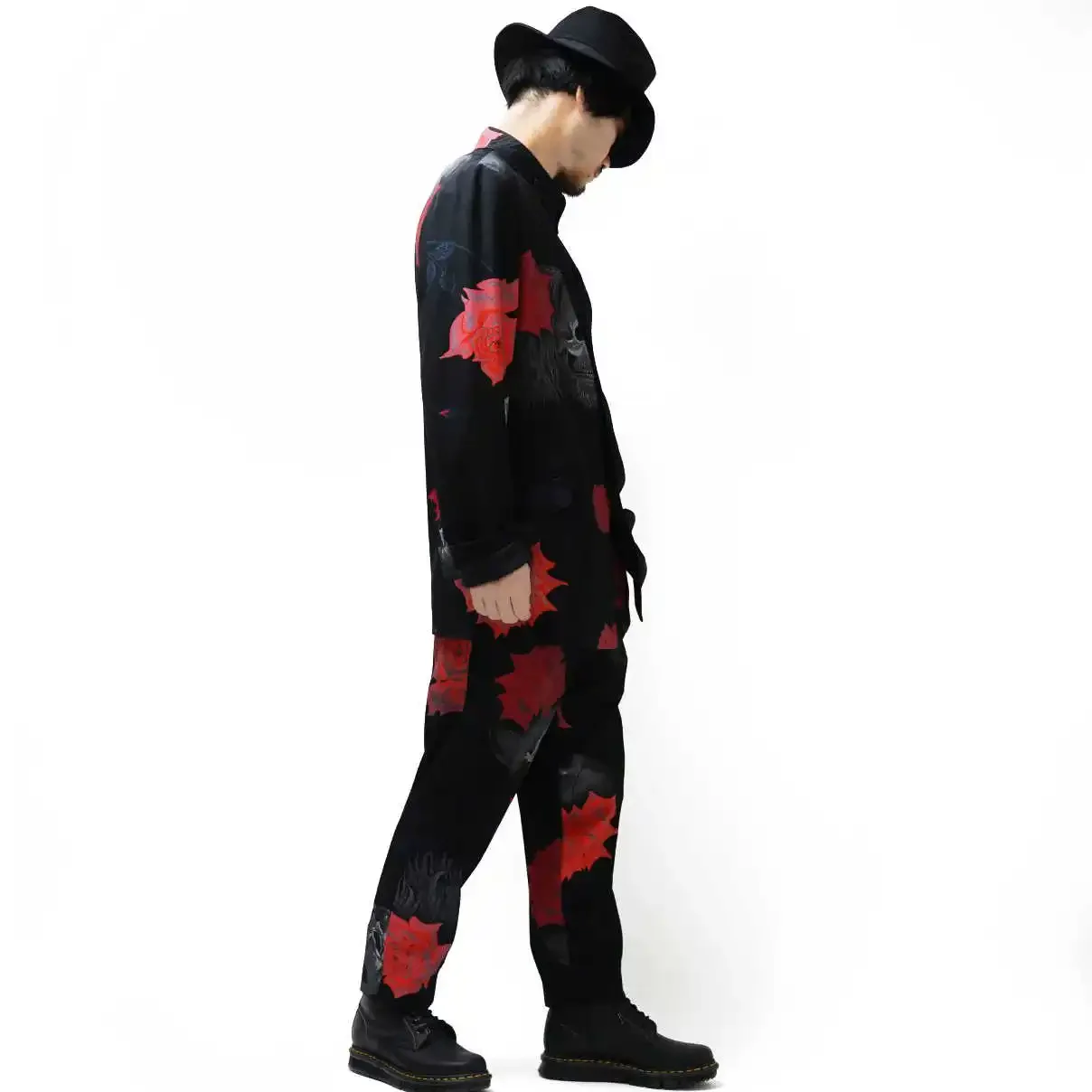 سراويل YOJI OOAK GABARDINETROUSERS Skeleton Rose ذات المقاس النحيف #3