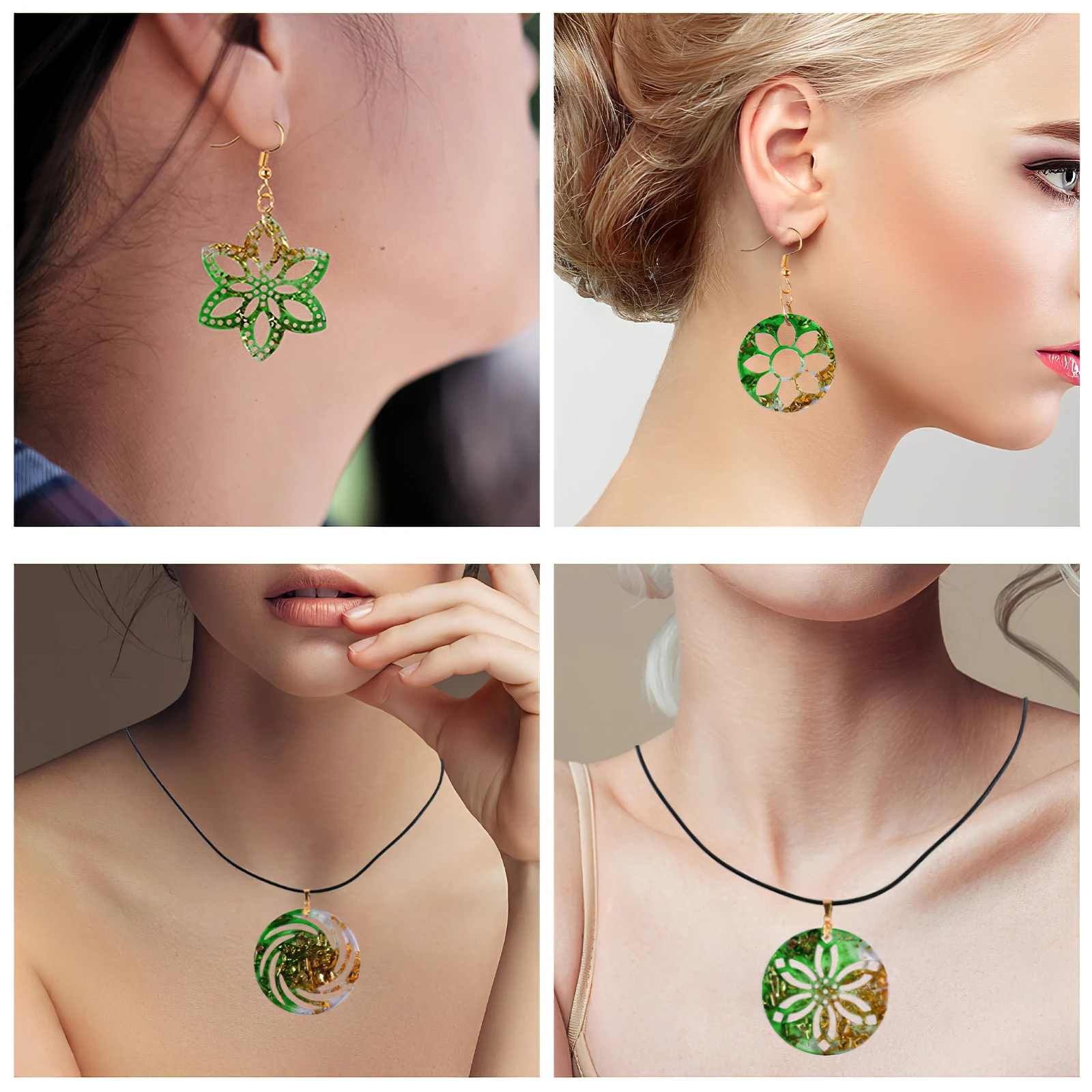 

Molds Hollow Flower-shaped Pendant Silicone for Epoxy Resin Crystal Jewelry Charm