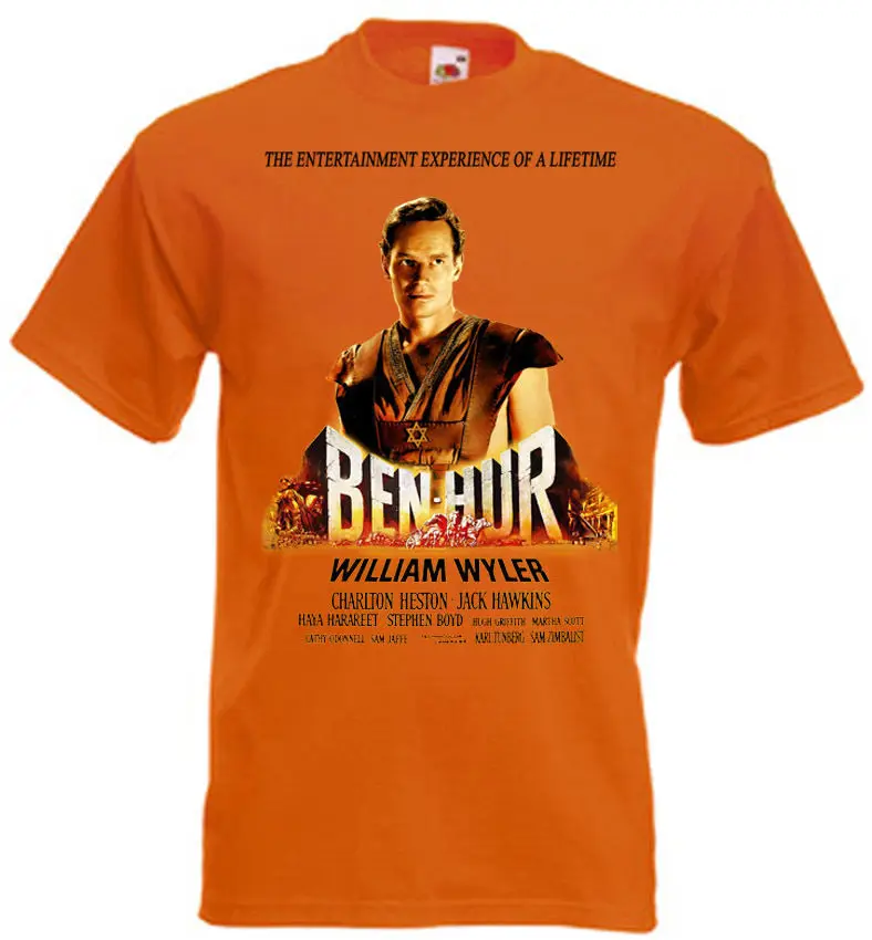 Camiseta com pôster do filme BEN HUR laranja todos os tamanhos