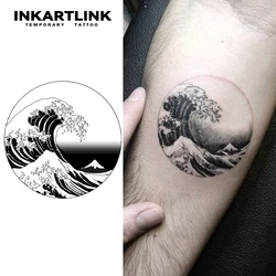 Ukiyo-e Ocean Wave temporary tattoo sticker, waterproof magic tattoo, lasts to 15 days fake tattoo, semi permanent tattoo