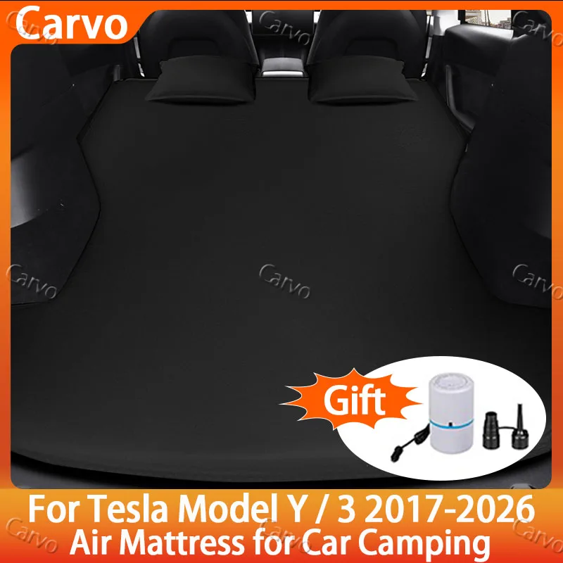 Car Camping Air Mattress for Tesla Model Y Juniper 2025 SUV Inflatable Bed Portable Travel Pad for Outdoor Fits Model3 2017-2024