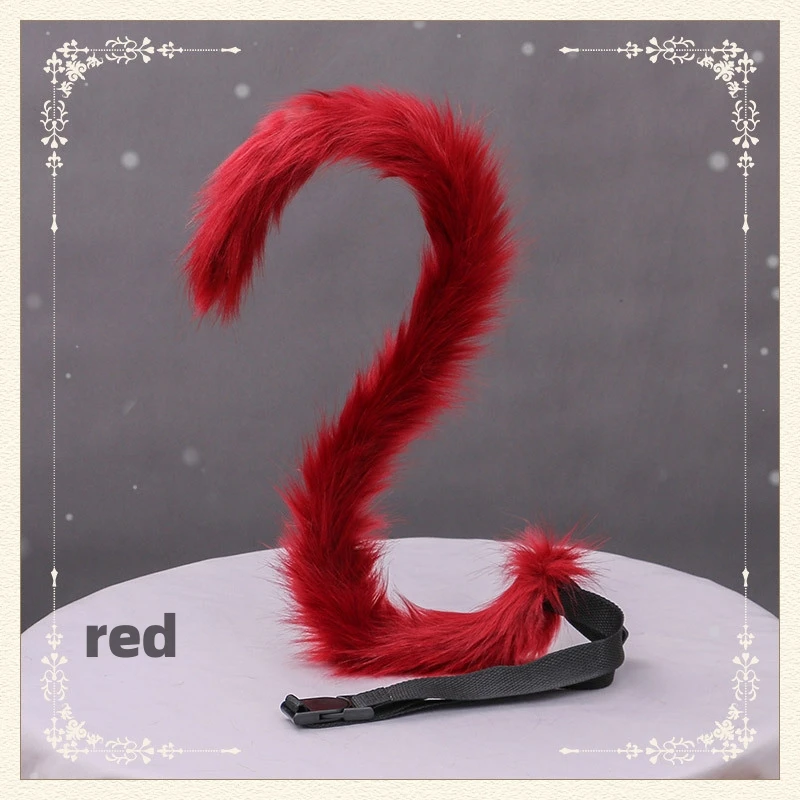 80cm Long Plush Cat Tail Flexible Furry Faux Fursuit Tail Unisex Lolita Costume Acessories Halloween Night Party Tail Pros