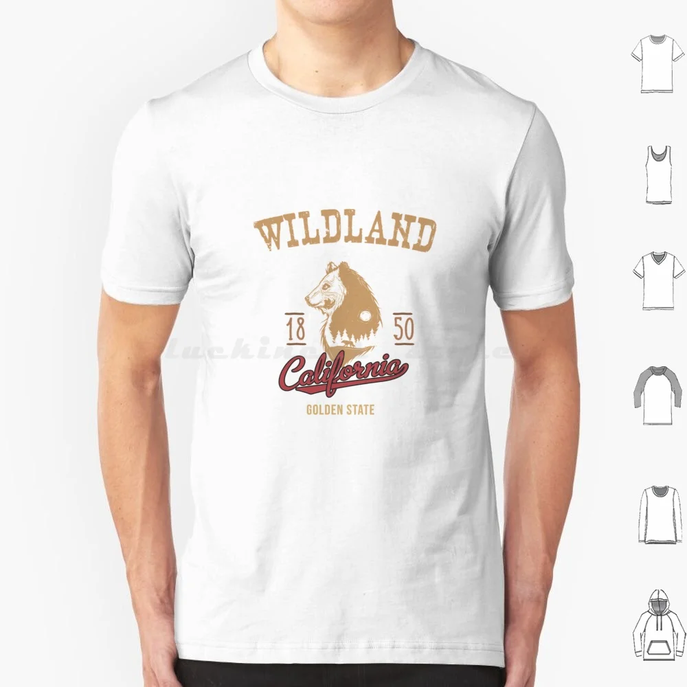 Wildland California T Shirt Men Women Kids 6xl California 1850 Bear Nature Outdoors Woods Wild Hiking