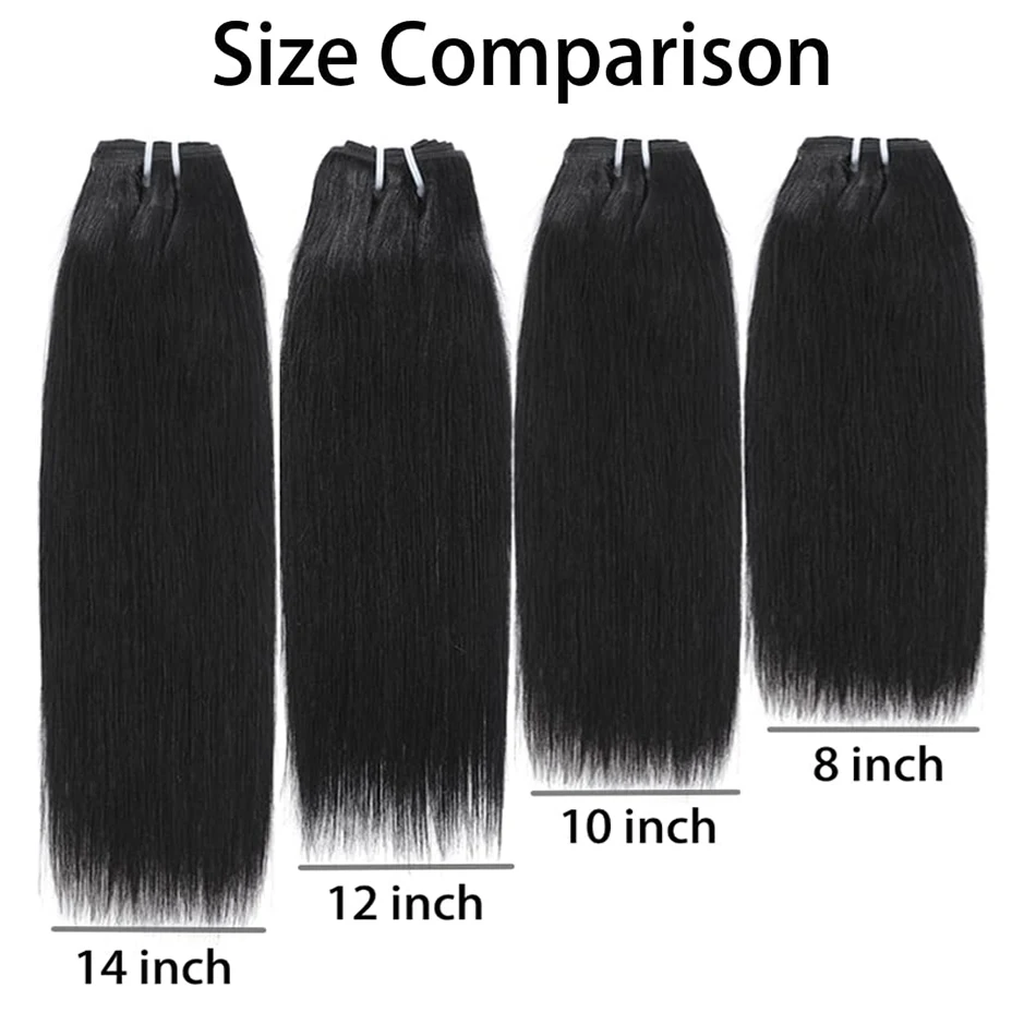 Extensiones de cabello humano liso sin procesar, pelo virgen corto barato, 1, 3 mechones, 100%, Color Natural, 100 g/unidad