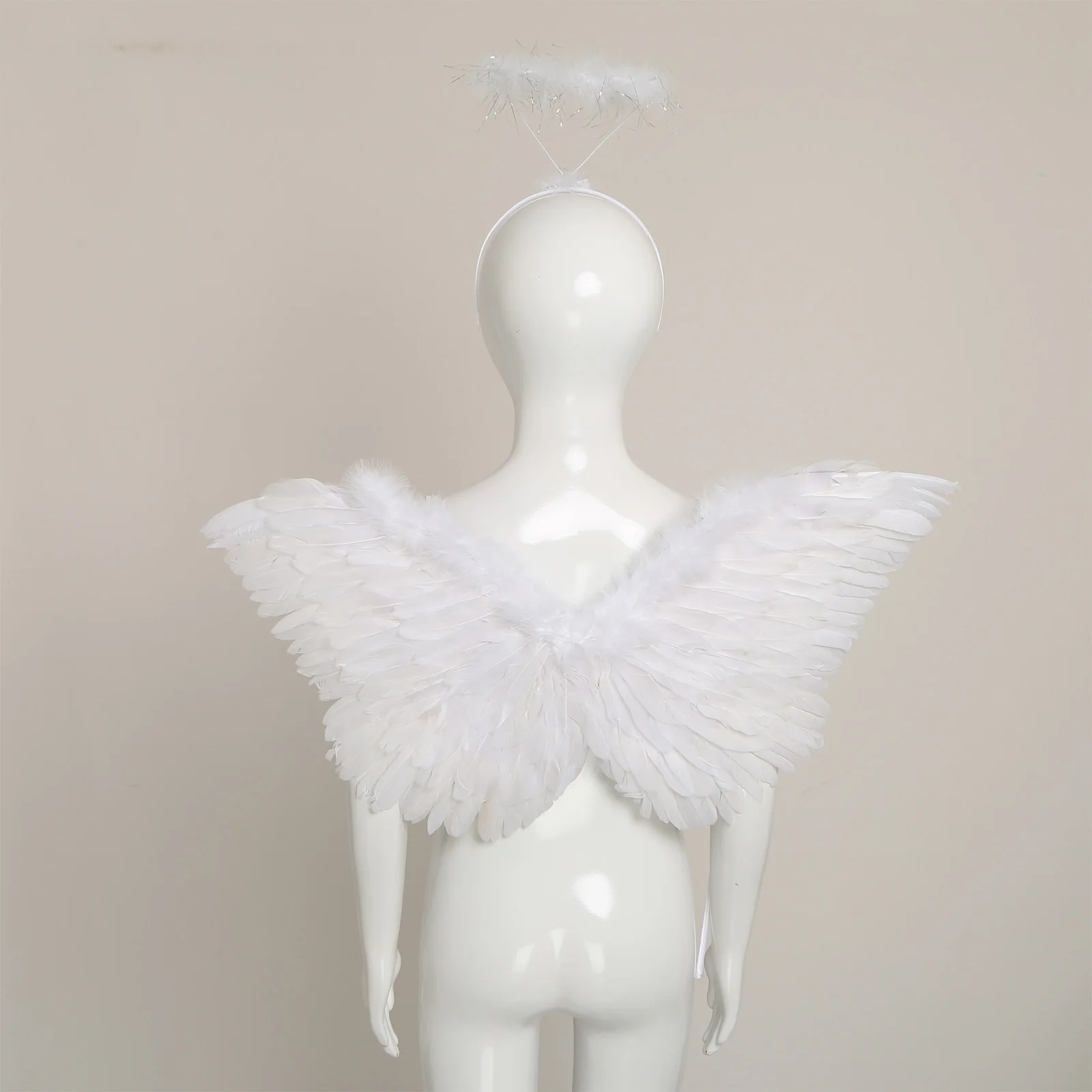 

Angel Feather Wing Halloween Costume with Fair Stick Hair Hoop Adult Kid Halloween Costumes Accessory Swallow Angel Cosplay Wing