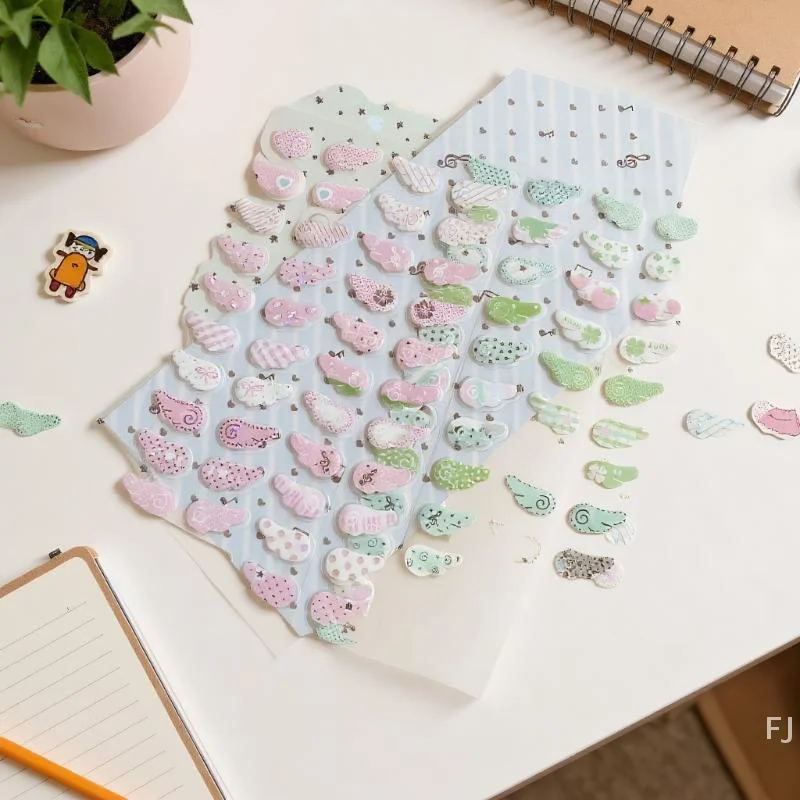 [YU] 1/4 قطعة أجنحة الحب الفراولة البرسيم ستار تألق فلاش فيلم ملصقات كاميرا الهاتف خمر سكرابوكينغ لاصقة تزيين