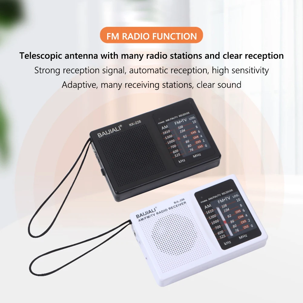 راديو محمول يعمل بالبطارية هوائي تليسكوبي للجيب لهدايا داخلية وخارجية لكبار السن