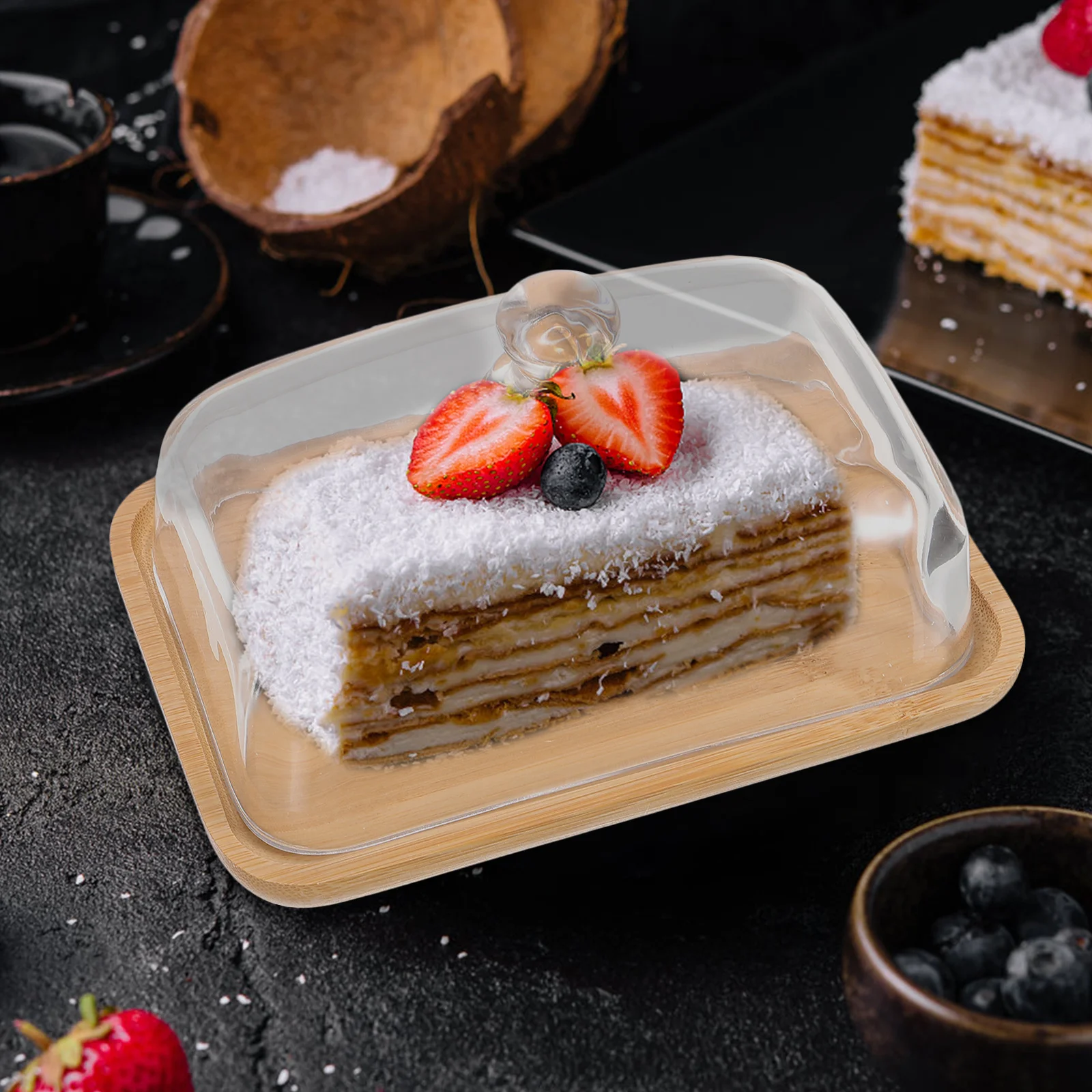 

Cake Stand Dome Cover Transparent Cupcake Holder Dessert Display Party Wedding Birthday Snack Tray Food Protection