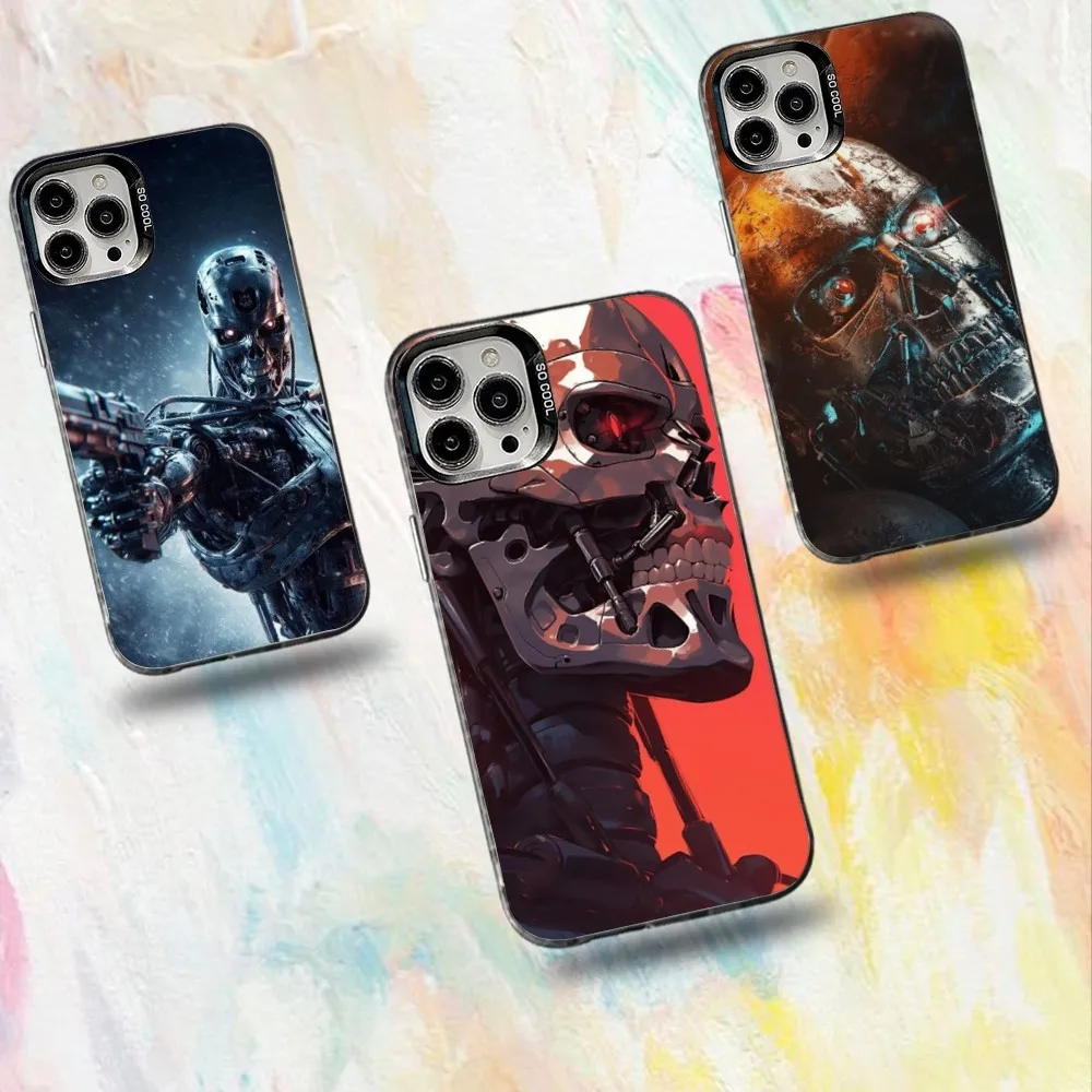 

Movie The T-Terminator Phone Case For iPhone 16,15,14,13,12,11,Mini,Pro,SE,MAX White Matte Shockproof Cover