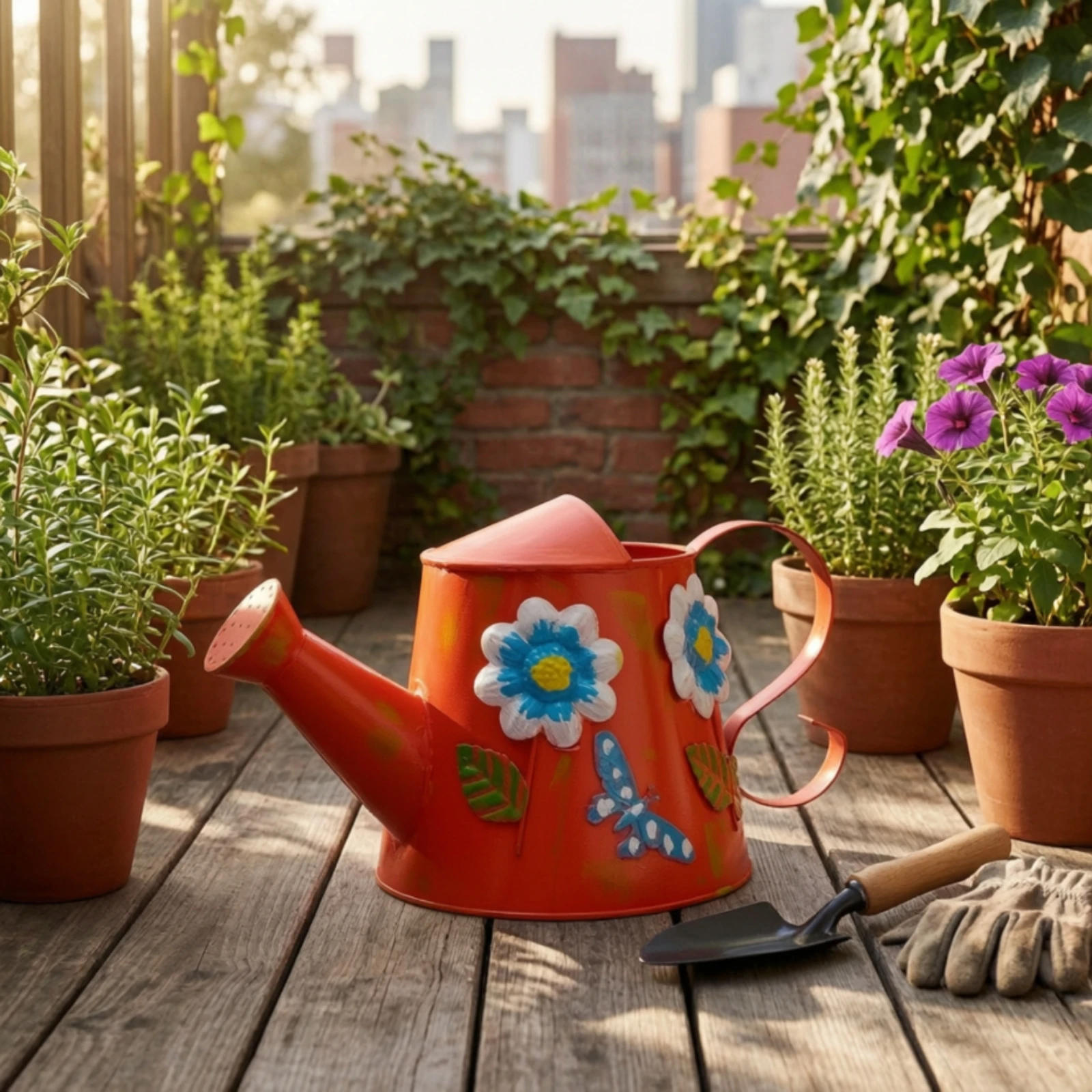 Watering Can with Long Spout Gentle Spray Watering Can with Rose Head Container Dual Handle Detachable for Gardeners, Greenhouse view 3