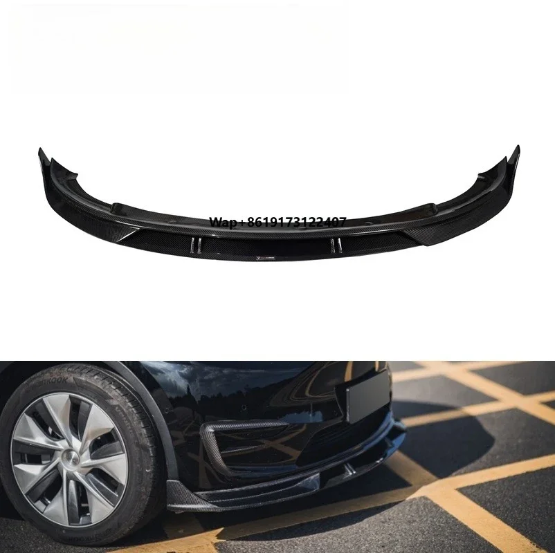 

TAKD High Quality Dry Carbon Fiber Car Front Bumper Front Lip Chin for Model Y 2021-2023 Front Splitter