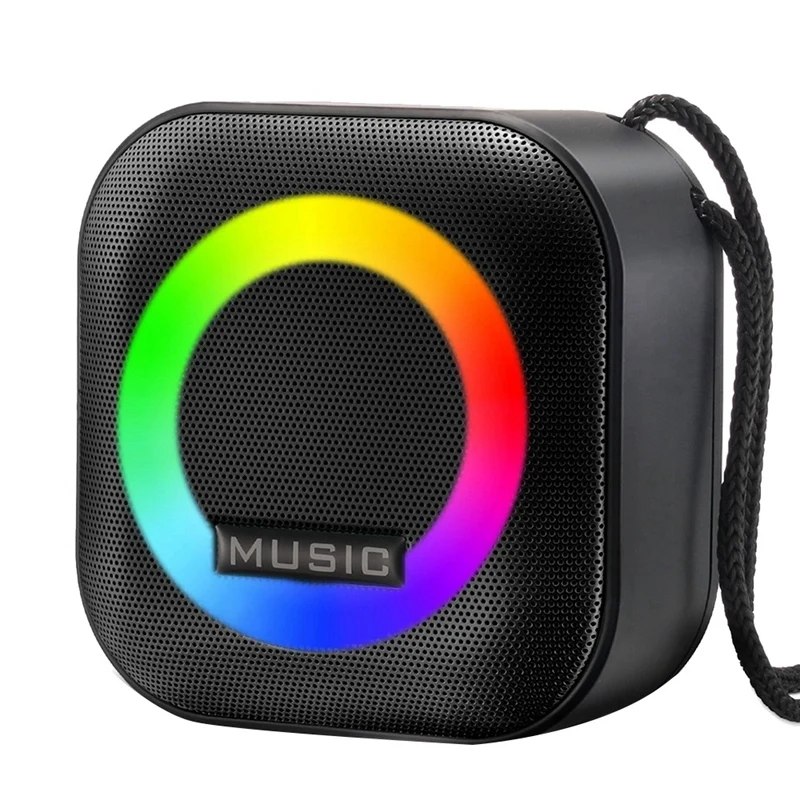 Alto-falante Bluetooth portátil, Luz colorida RGB, Subwoofer sem fio impermeável, Surround estéreo, Alto-falante de viagem TWS