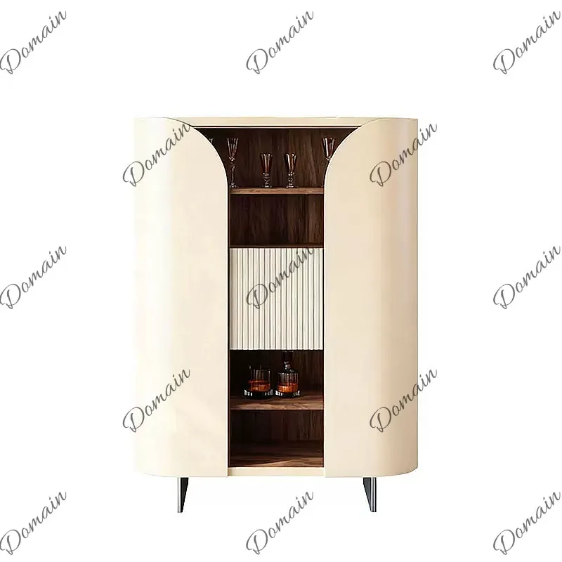 Modern Minimalist Sideboard Buffet Cabinet Solid Wood Storage Wine Cabinet for Living Room Entryway