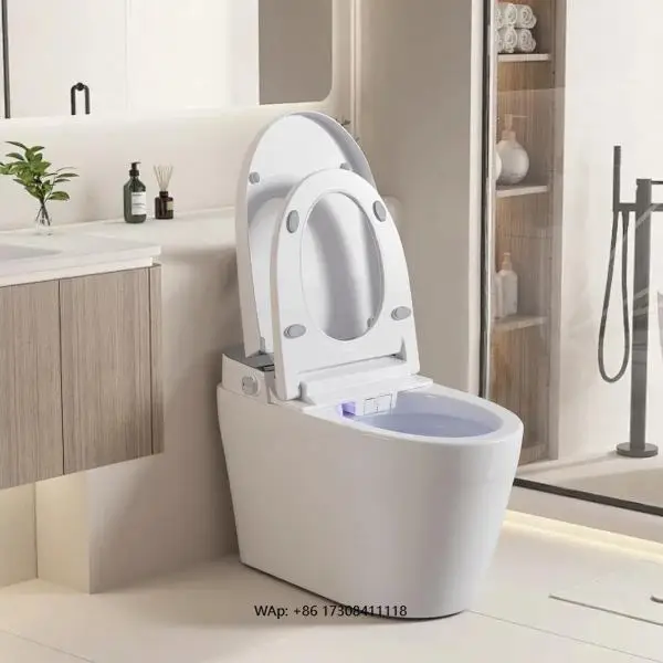 

Modern Smart Toilet Bidet with Automatic Open Lid Flush Tank Heating Seat OEM