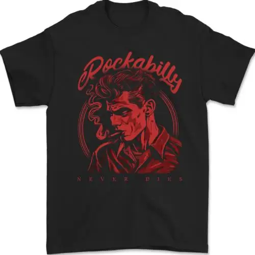 

Мужская хлопковая футболка Rockabilly Never Dies Rock n Roll
