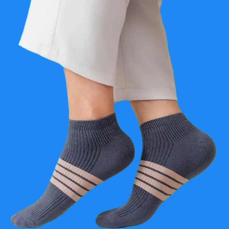 Chaussettes Bateau Respirantes en Silicone pour Homme, Décontractées, Antidérapantes, Courtes, Invisibles, Coupe Basse, à la Mode, Haute Qualité, 5/10 Paires