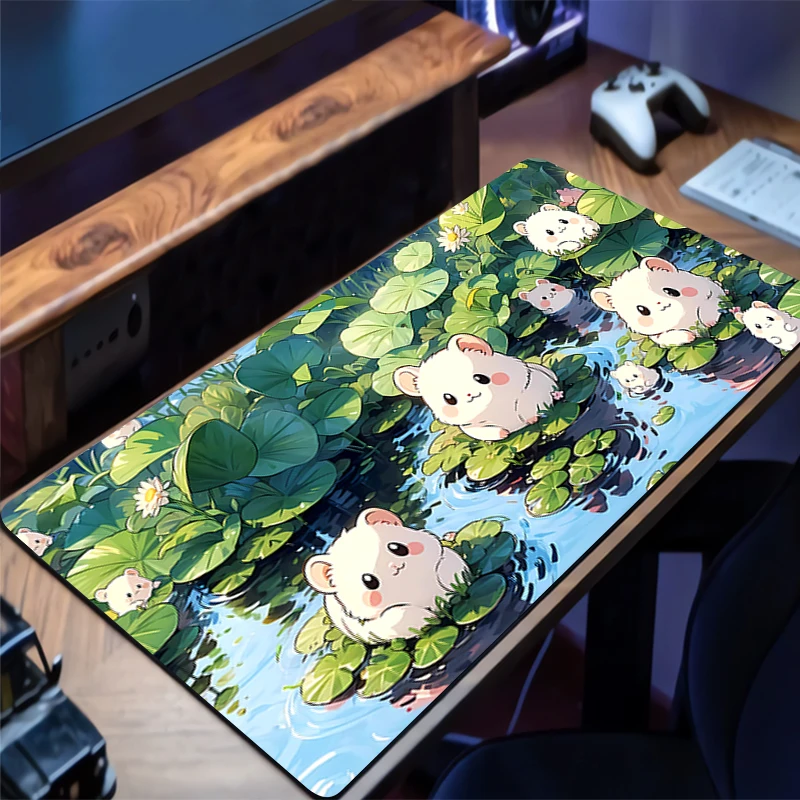 

Коврик для игровой мыши, индивидуальный коврик для компьютерного стола, коврик для клавиатуры с зелеными растениями, резиновый нескользящий коврик для мыши для ноутбука