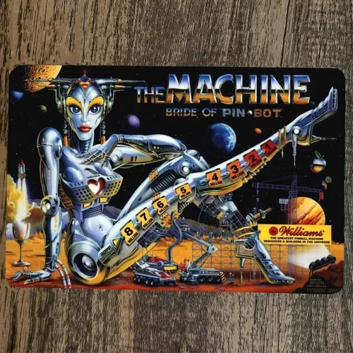 Bride of Pinbot Arcade  Metal Wall Video Game Sign Poster