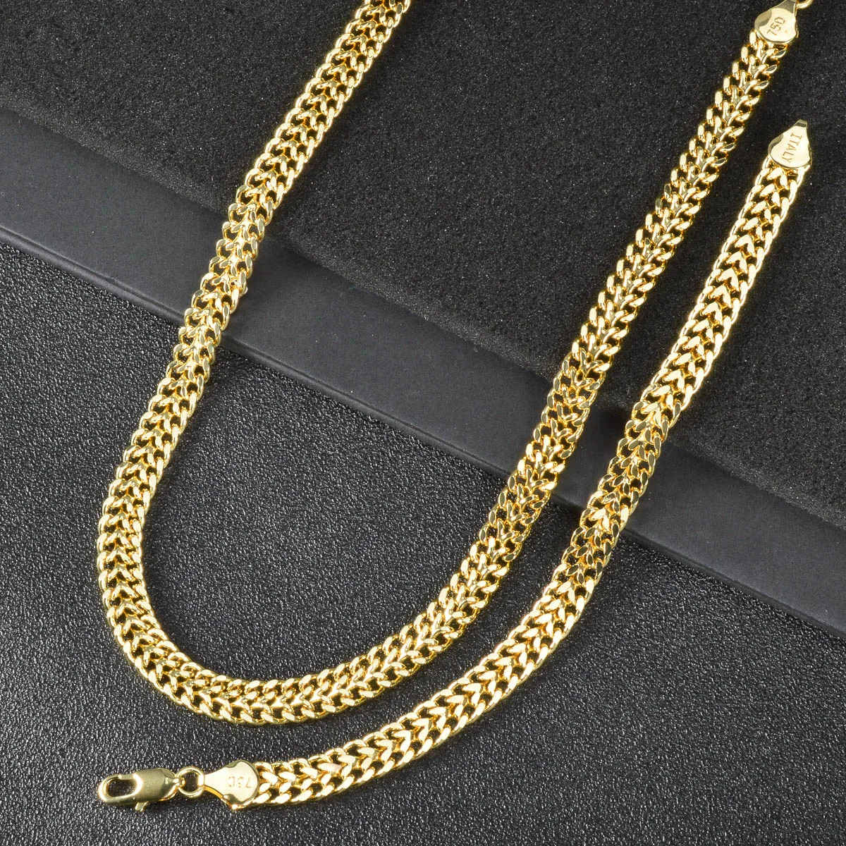 커브 체인 주얼리 세트 14K 금도금 목걸이 팔찌 콤보 - Men Accessories Combo Gift 리뷰 및 가격