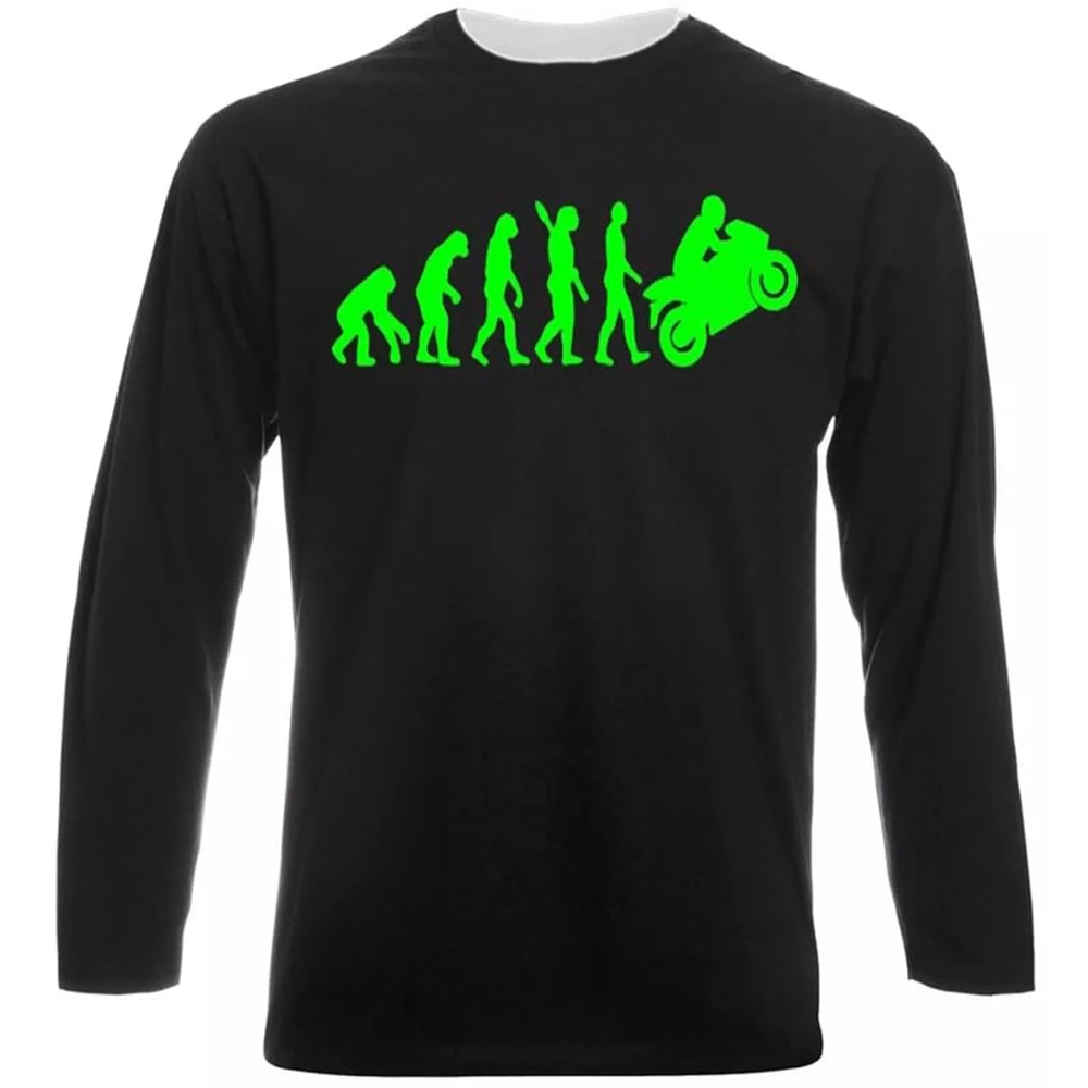 كاواساكي دراجة نارية تطور الرجل طاقم الرقبة تي شيرت طويل الأكمام الشارع الشهير موتو المشجعين خمر موتوكروس سريعة الجافة القمم #2
