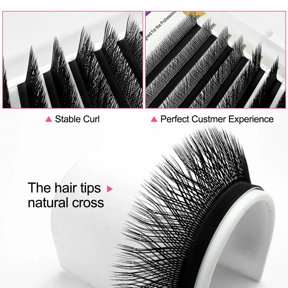 LAKANAKU M/L/C/D/DD Curl YY Shape Lashes 8-15mm Cilios YY Natural Soft Brazilian Eyelash Premade Volume Fan Lash Extension