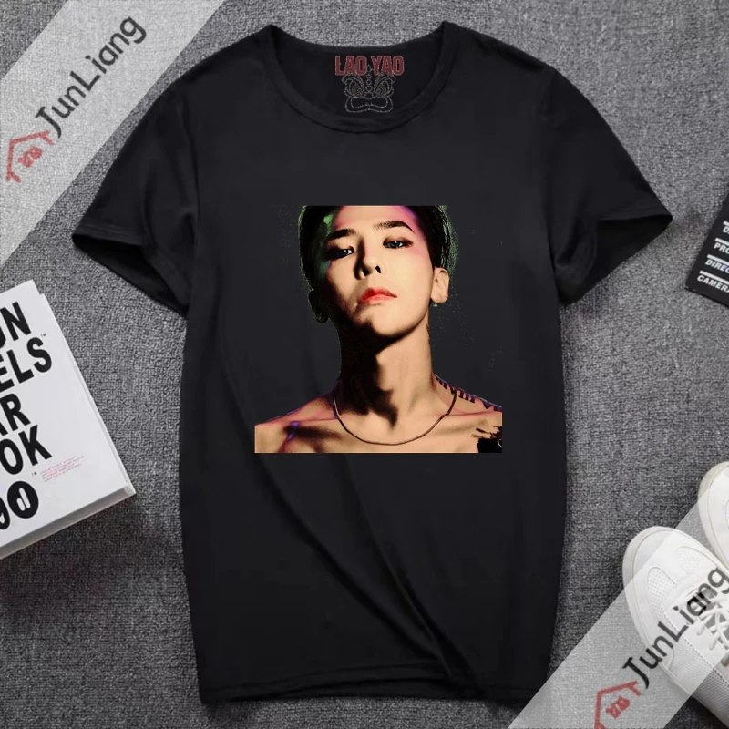 Korean Fashion Woman Blouse 2023 G-DRAGON Kwon Ji Yong Funny T Shirts 90s Vintage Clothes Y2k Fans Tops and Blouses Kpop Tees