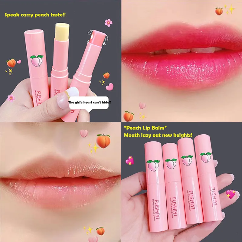 Perzik Kleur Lippenbalsem Kristal Temperatuurverandering Lippenstift Meisje Hydraterende Langdurige Lipgloss Make-up Lipverzorging Reparatie Cosmetisch