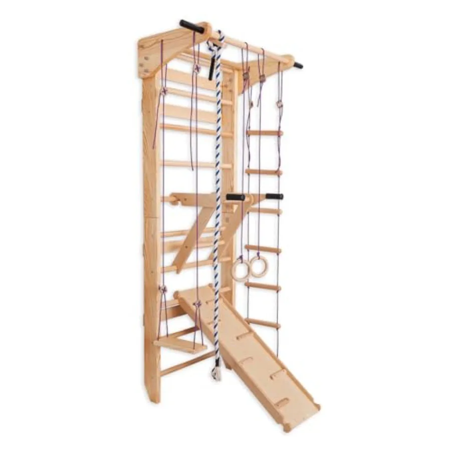 Swedish Ladder Wall Bars for home gym use solid wood natural color load-bearing design with integrated pull-up bar gymnastic ri