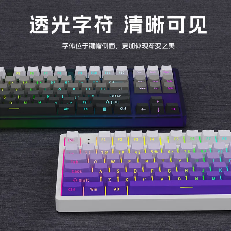Gradual change side engraved keycap light transmission original two-color injection molding process suitable for tarantula F87F9