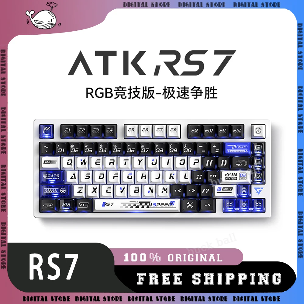 

Atk Rs7 Magnetic Switch Keyboard 8k Wired 80keys Low Latency Cnc Keyboard Aluminum Alloy Gasket Esports Mechanical Keyboard Gift