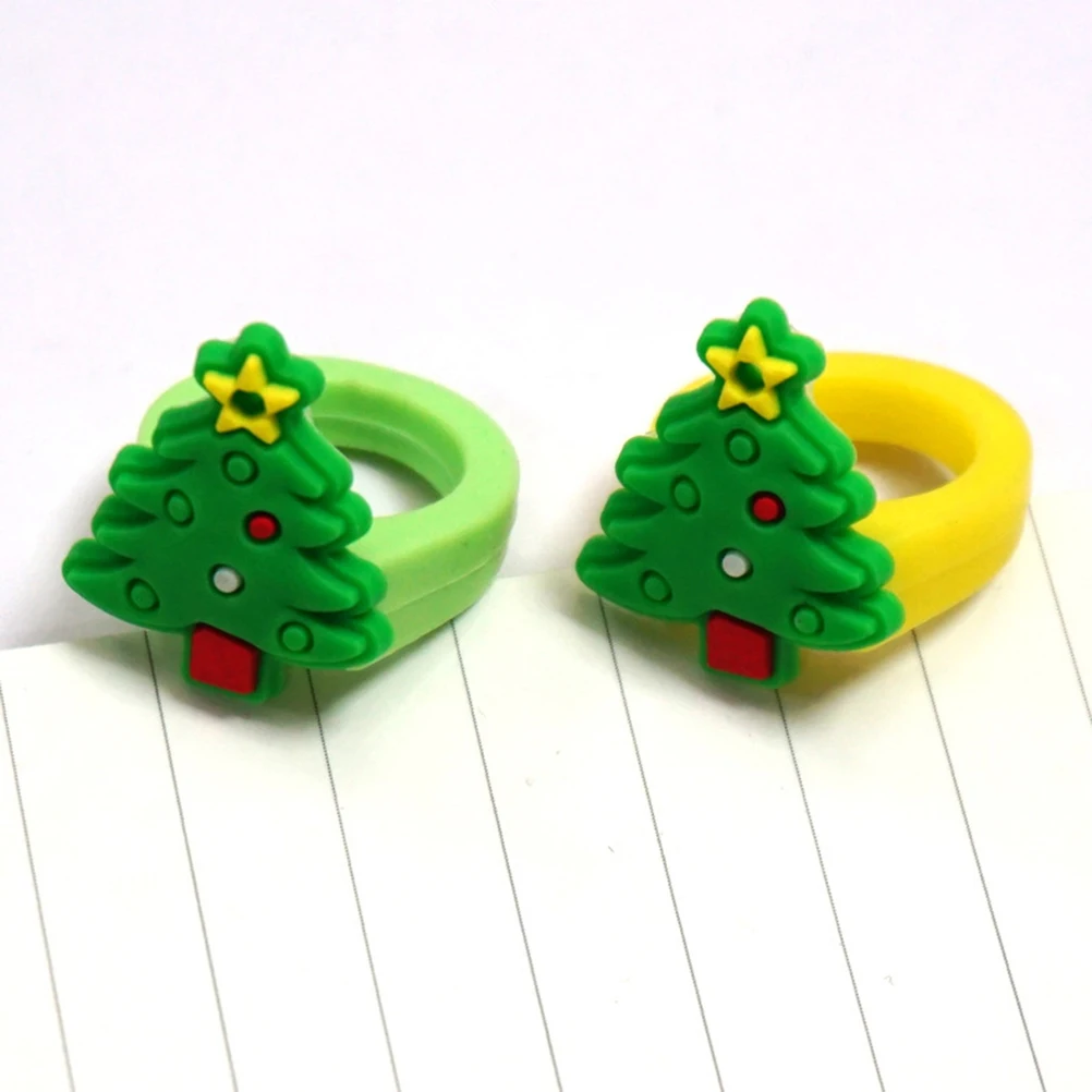

30 Pcs Christmas Ring Party Supplies Holiday Favors Birthday Goodie Bags Stuffers for Kids Dress Rings