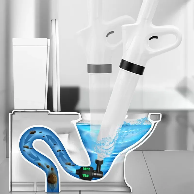 Powerful drain cleaner set, includes 5 nozzle sizes and a pressure gauge. No electricity required. Easily unclogs stubborn toile