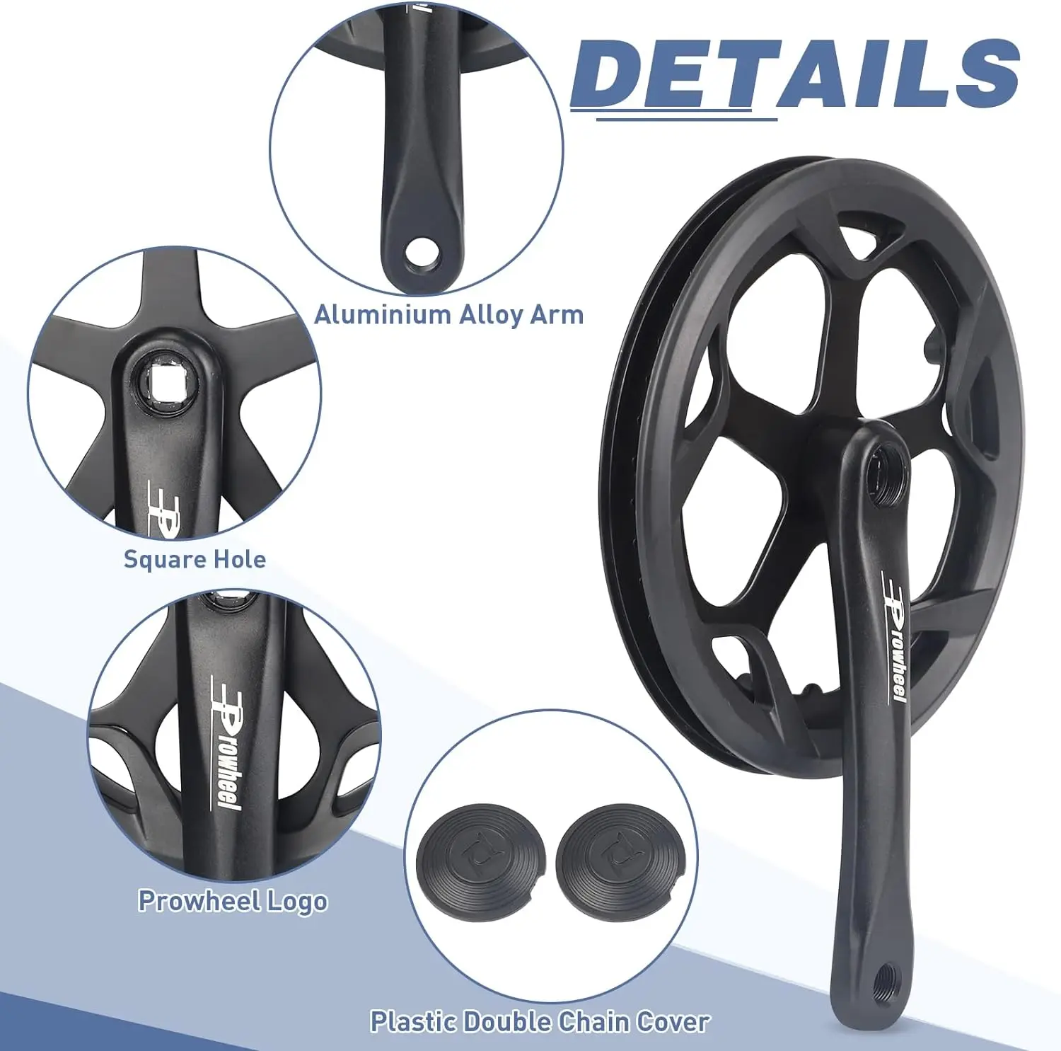 Guarnitura Lasco 52T Con Anello Catena In Alluminio - Bracci 170mm, Nero, Per Ebike E MTB