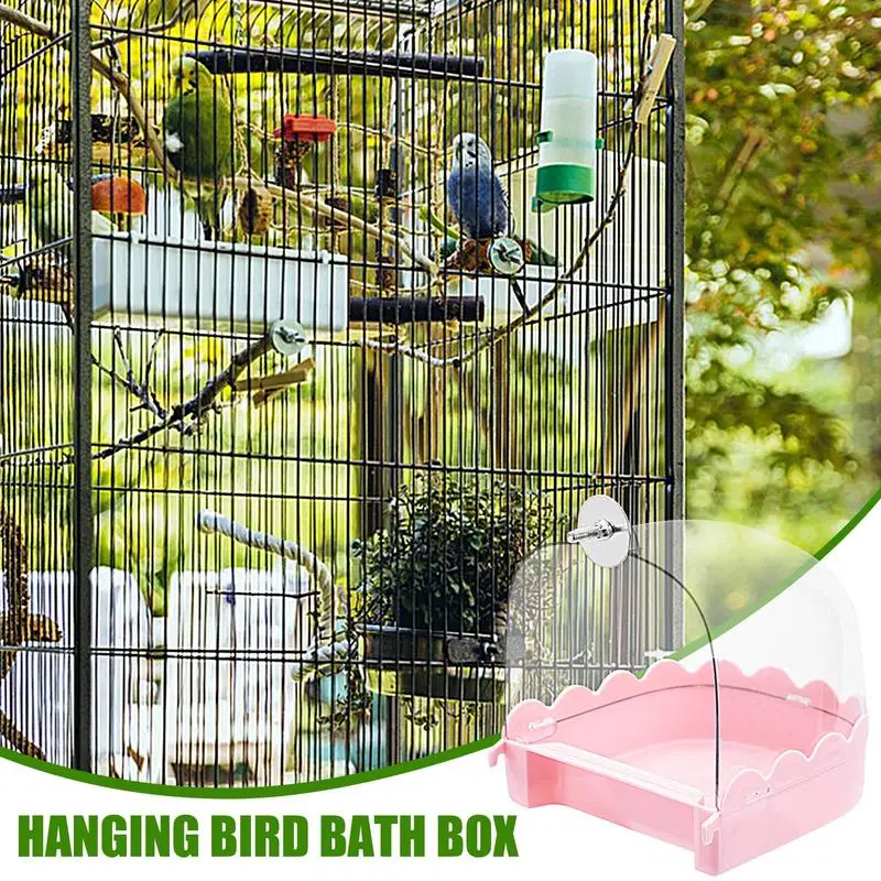 Bird Bath For Cockatiels Bird Bath Bowl Multifunction Cleaning Pet Supplies Bird Cage Accessories Clear Bathtub For Birds Like