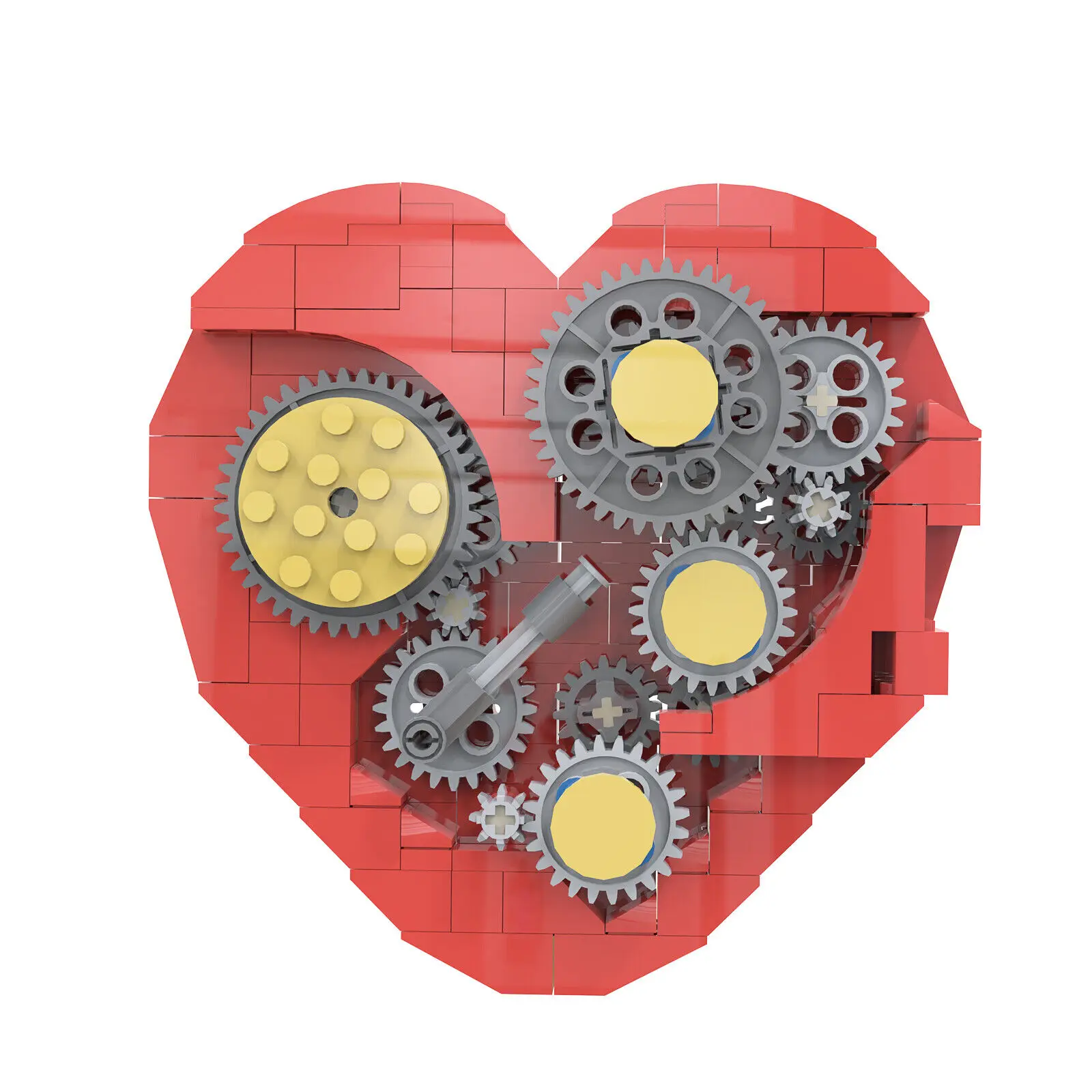 Clockwork Heart Sculpture Mechanical Heart 182 Pieces Building Toys MOC Build